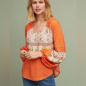Maeve by Anthropologie Ceresco Peasant Top